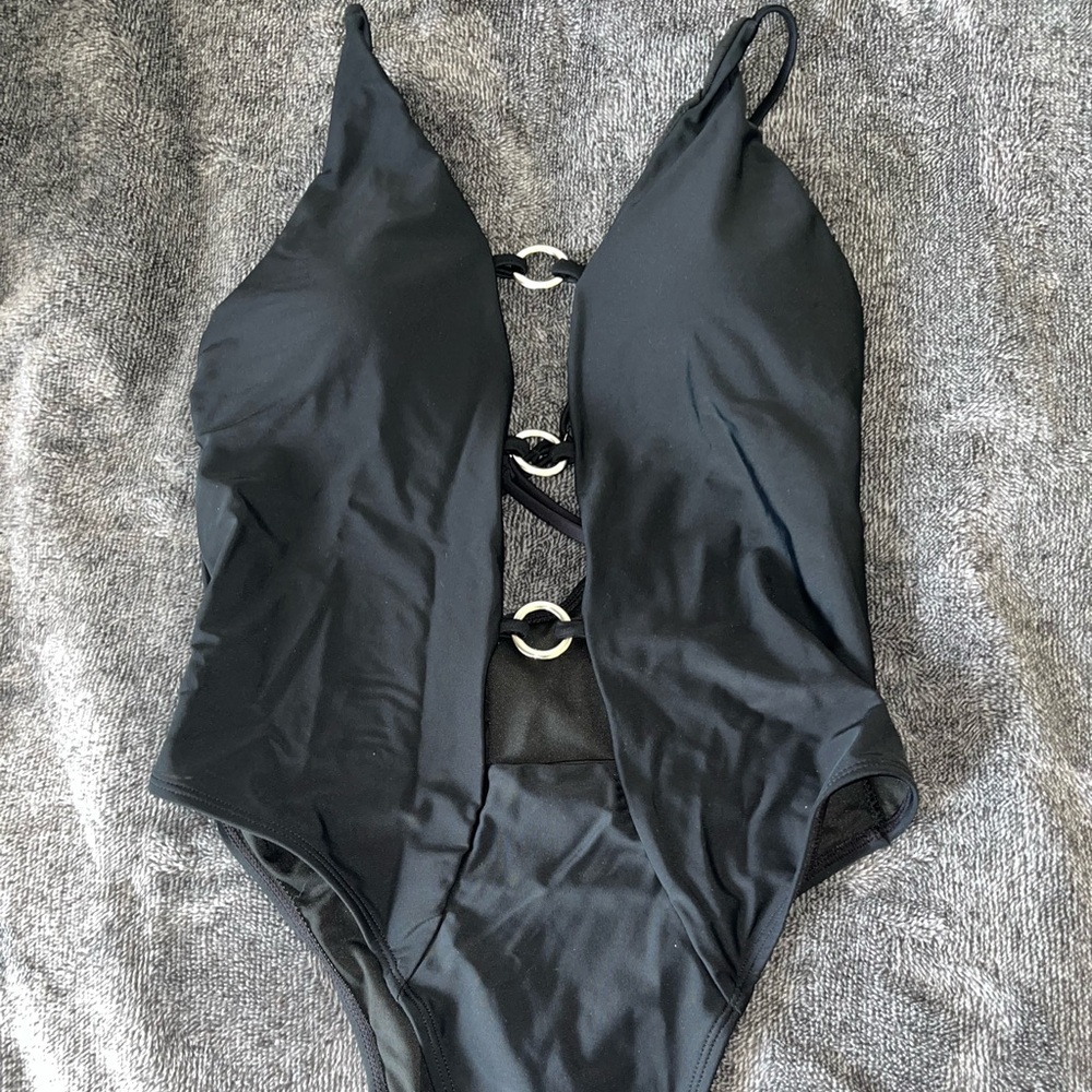 Black one piece swimsuit
